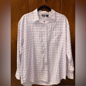 Gear Women’s Button-Down Checkered Shirt | Pink & Blue Plaid | Size XL